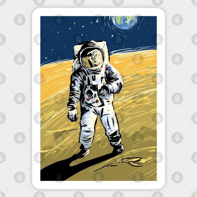 Moon landing illustration Sticker by stephenignacio